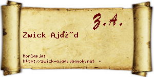 Zwick Ajád névjegykártya